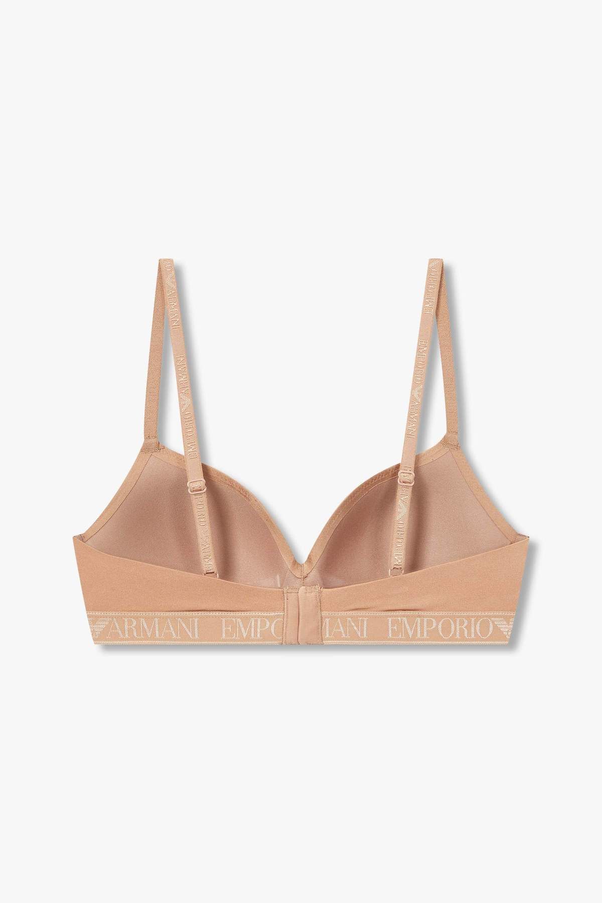 엠포리오 아르마니 언더웨어(EMPORIO ARMANI UNDERWEAR) 여성 자카드 밴딩 패디드 트라이앵글 브라_라이트 브라운 825181540