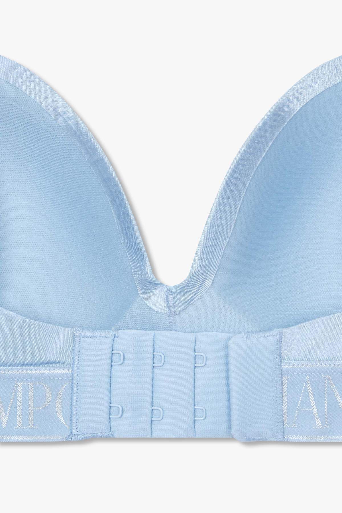 엠포리오 아르마니 언더웨어(EMPORIO ARMANI UNDERWEAR) 여성 자카드 밴딩 패디드 트라이앵글 브라_라이트 블루 825181541