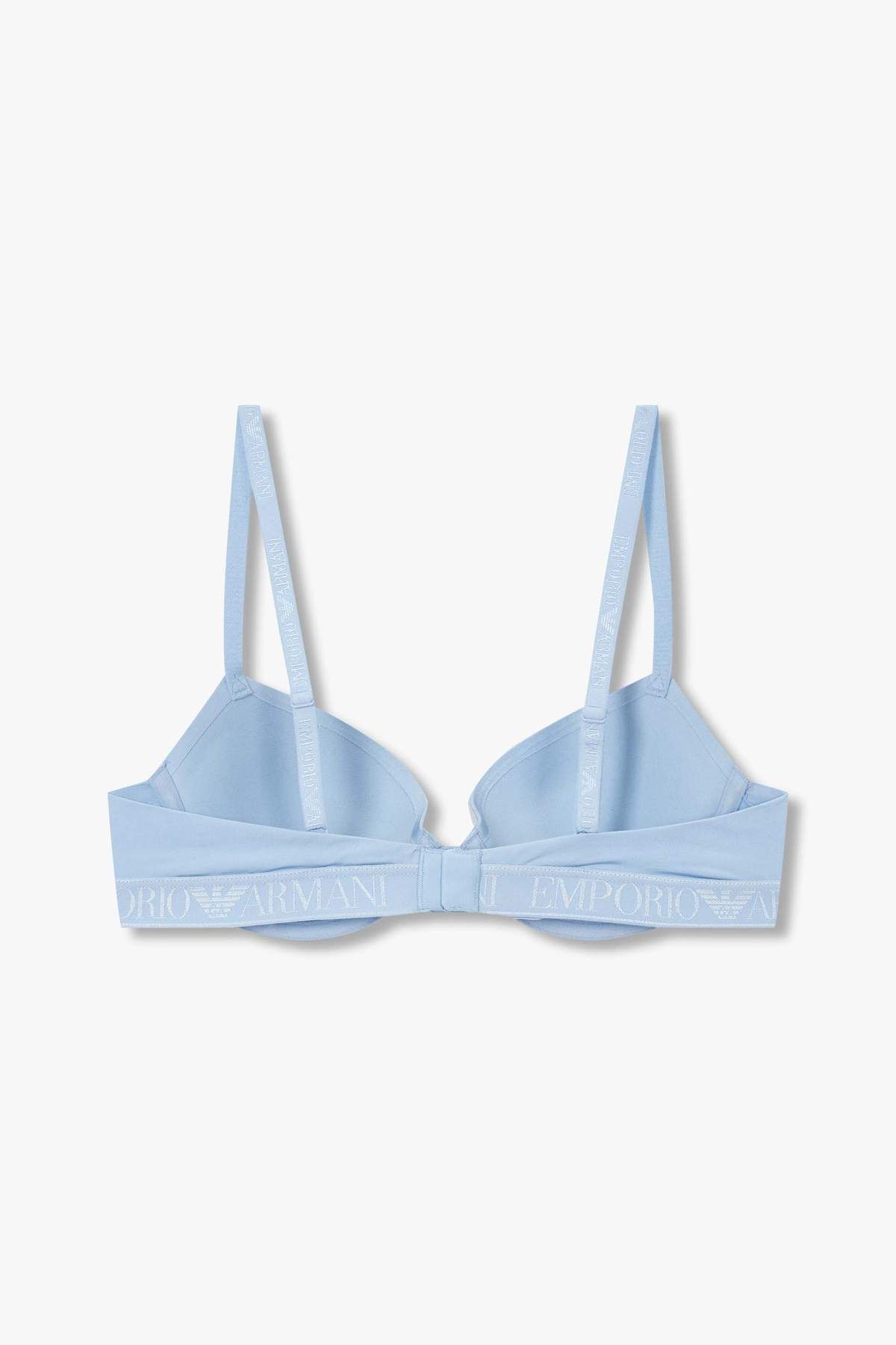 엠포리오 아르마니 언더웨어(EMPORIO ARMANI UNDERWEAR) 여성 자카드 밴딩 나일론 푸쉬업 브라_라이트 블루 825185541