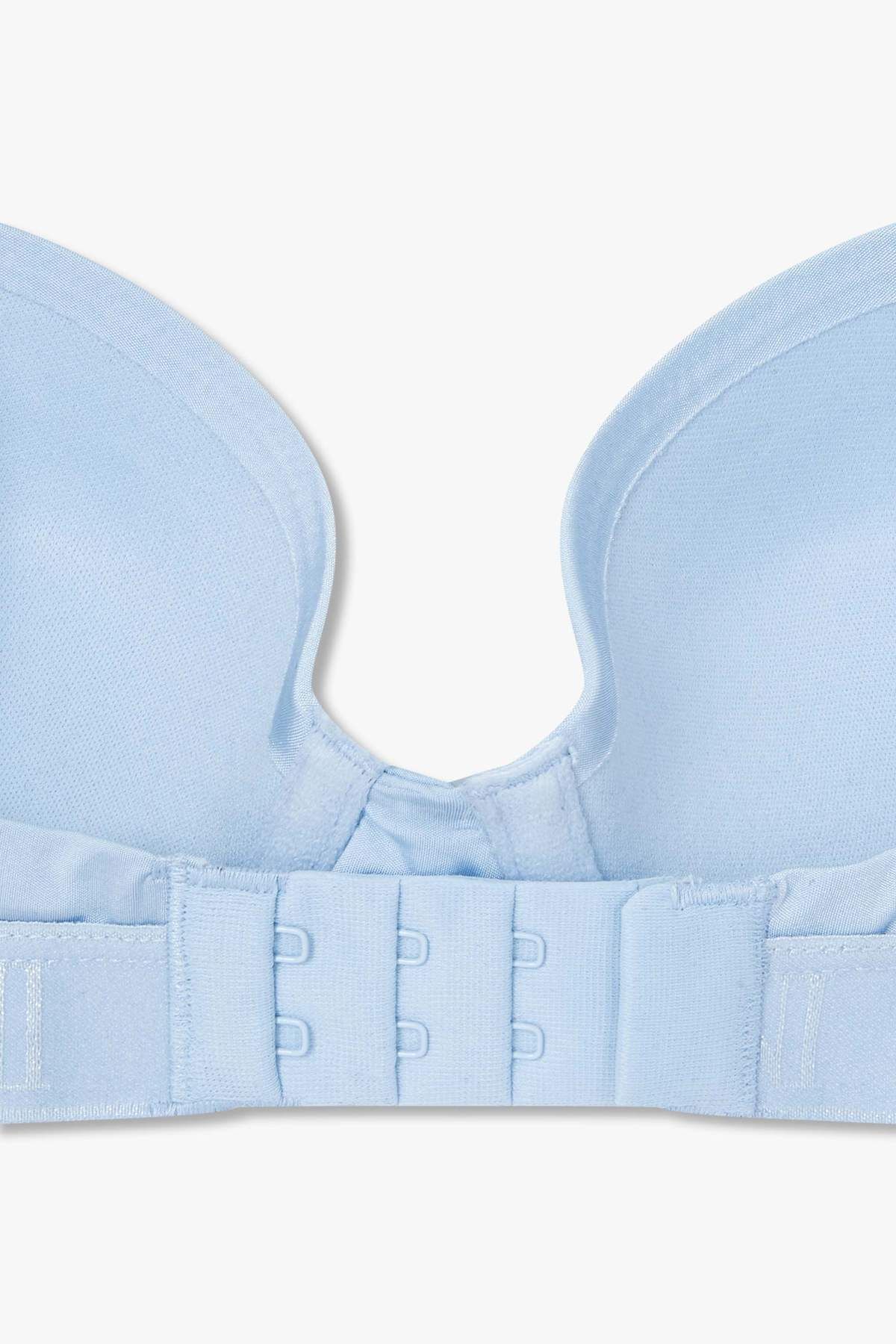 엠포리오 아르마니 언더웨어(EMPORIO ARMANI UNDERWEAR) 여성 자카드 밴딩 나일론 푸쉬업 브라_라이트 블루 825185541