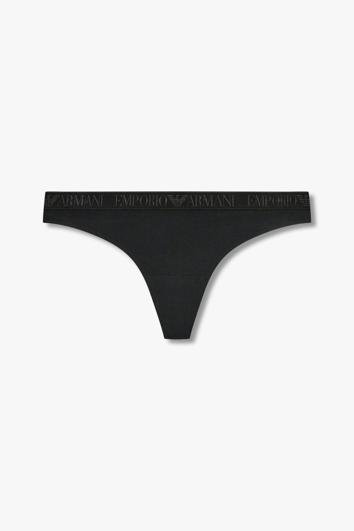 엠포리오 아르마니 언더웨어(EMPORIO ARMANI UNDERWEAR) 여성 자카드 밴딩 나일론 티팬티_블랙 825110542