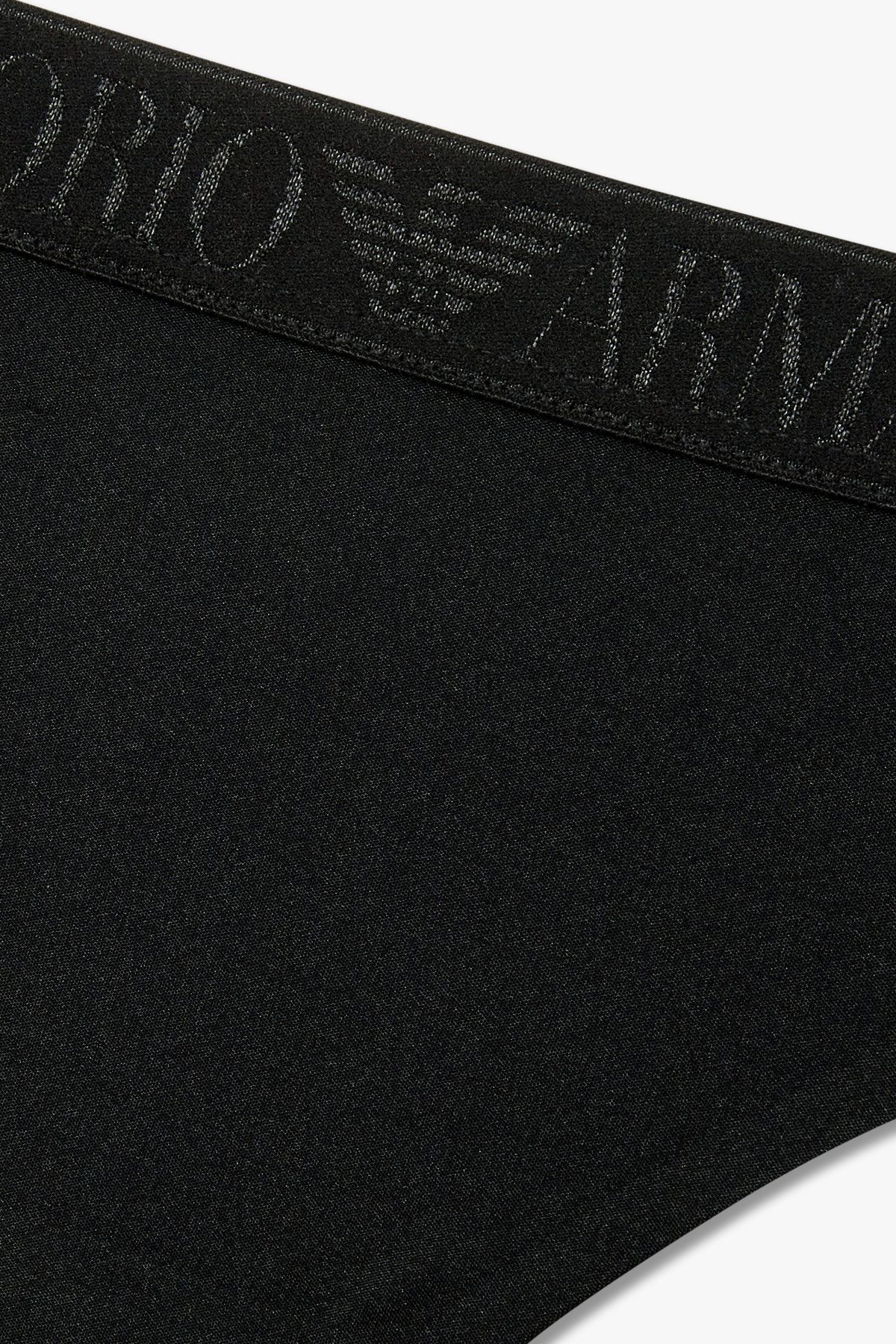 엠포리오 아르마니 언더웨어(EMPORIO ARMANI UNDERWEAR) 여성 자카드 밴딩 나일론 티팬티_블랙 825110542