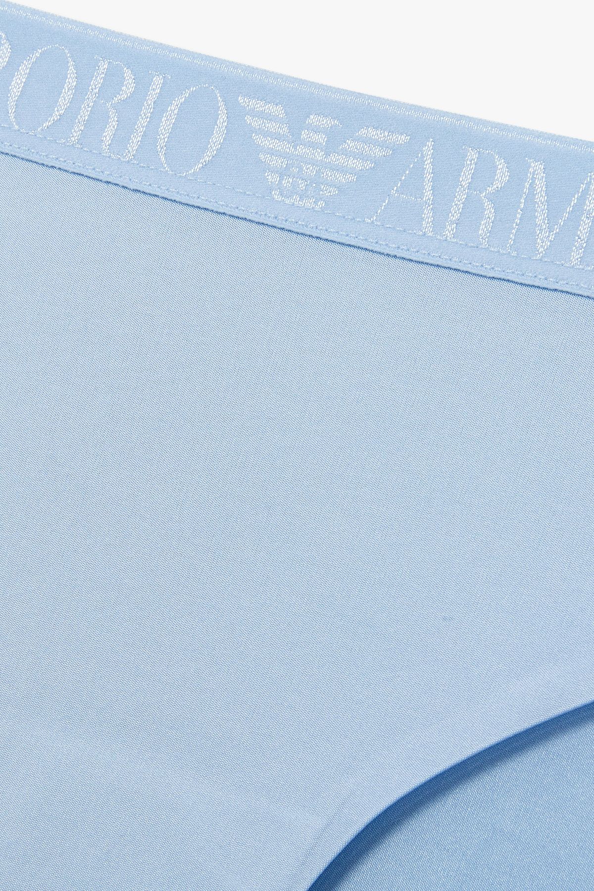 엠포리오 아르마니 언더웨어(EMPORIO ARMANI UNDERWEAR) 여성 자카드 밴딩 나일론 브리프_라이트 블루 825111541
