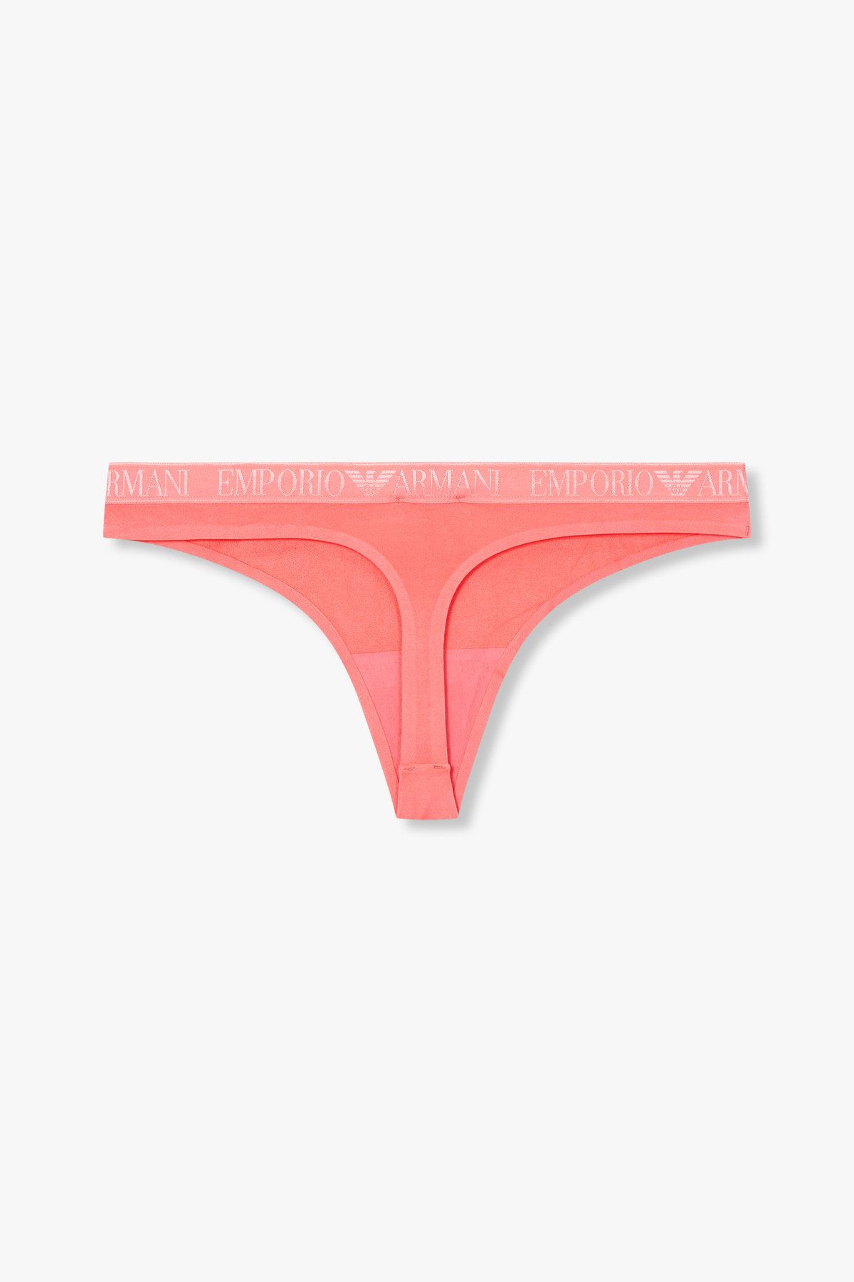 엠포리오 아르마니 언더웨어(EMPORIO ARMANI UNDERWEAR) 여성 자카드 밴딩 나일론 티팬티_코랄 핑크 825110539