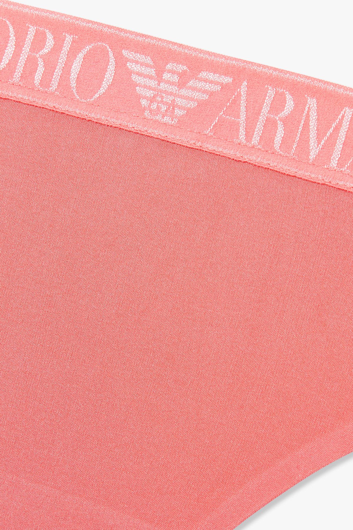 엠포리오 아르마니 언더웨어(EMPORIO ARMANI UNDERWEAR) 여성 자카드 밴딩 나일론 티팬티_코랄 핑크 825110539