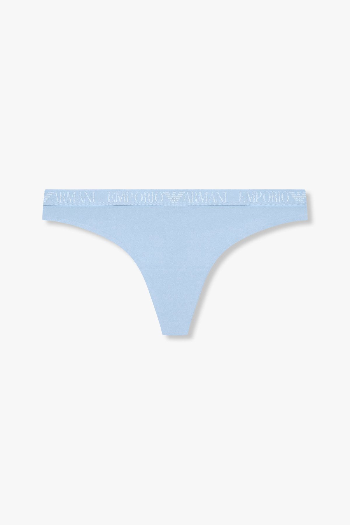 엠포리오 아르마니 언더웨어(EMPORIO ARMANI UNDERWEAR) 여성 자카드 밴딩 나일론 티팬티_라이트 블루 825110541