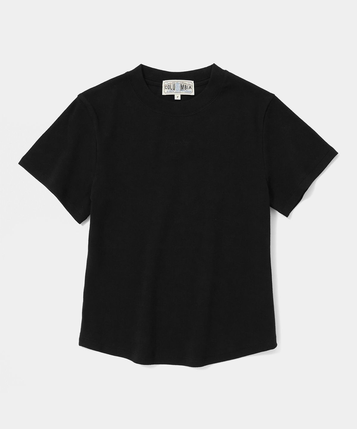 컬럼비아 유니버시티(COLUMBIA UNIVERSITY) TINY SCRIPT LOGO WOMEN SLIM-FIT S/S T-SHIRTS 블랙