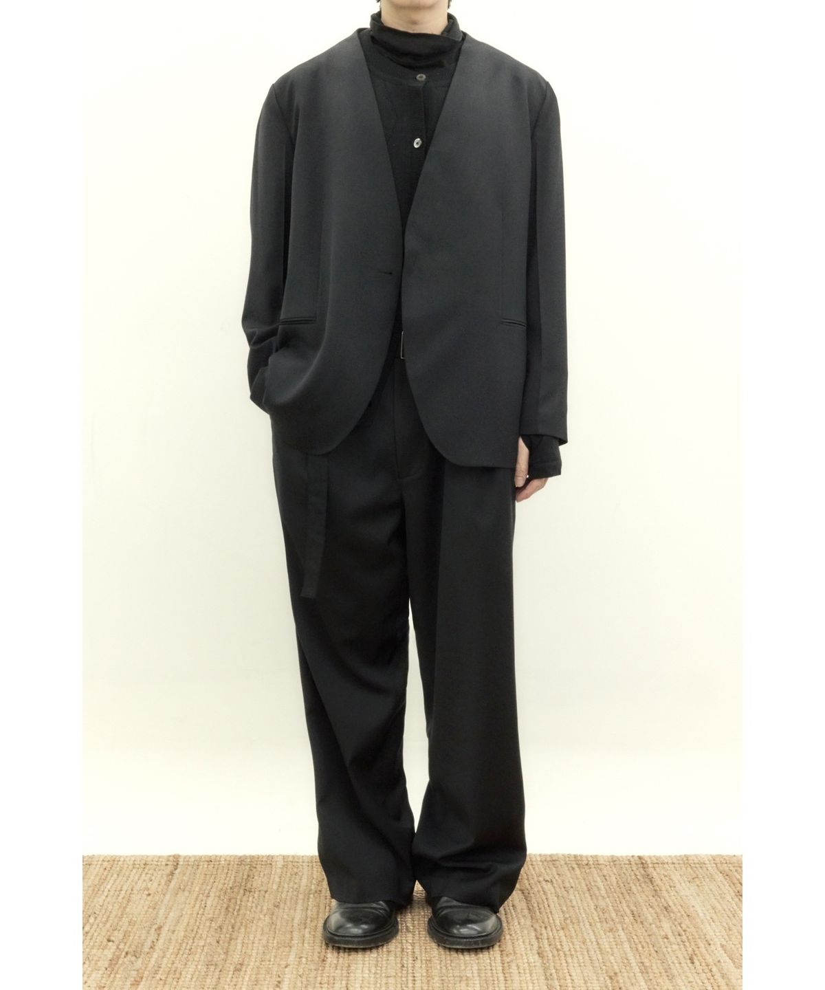 유스(YOUTH) Collarless Jacket - Black