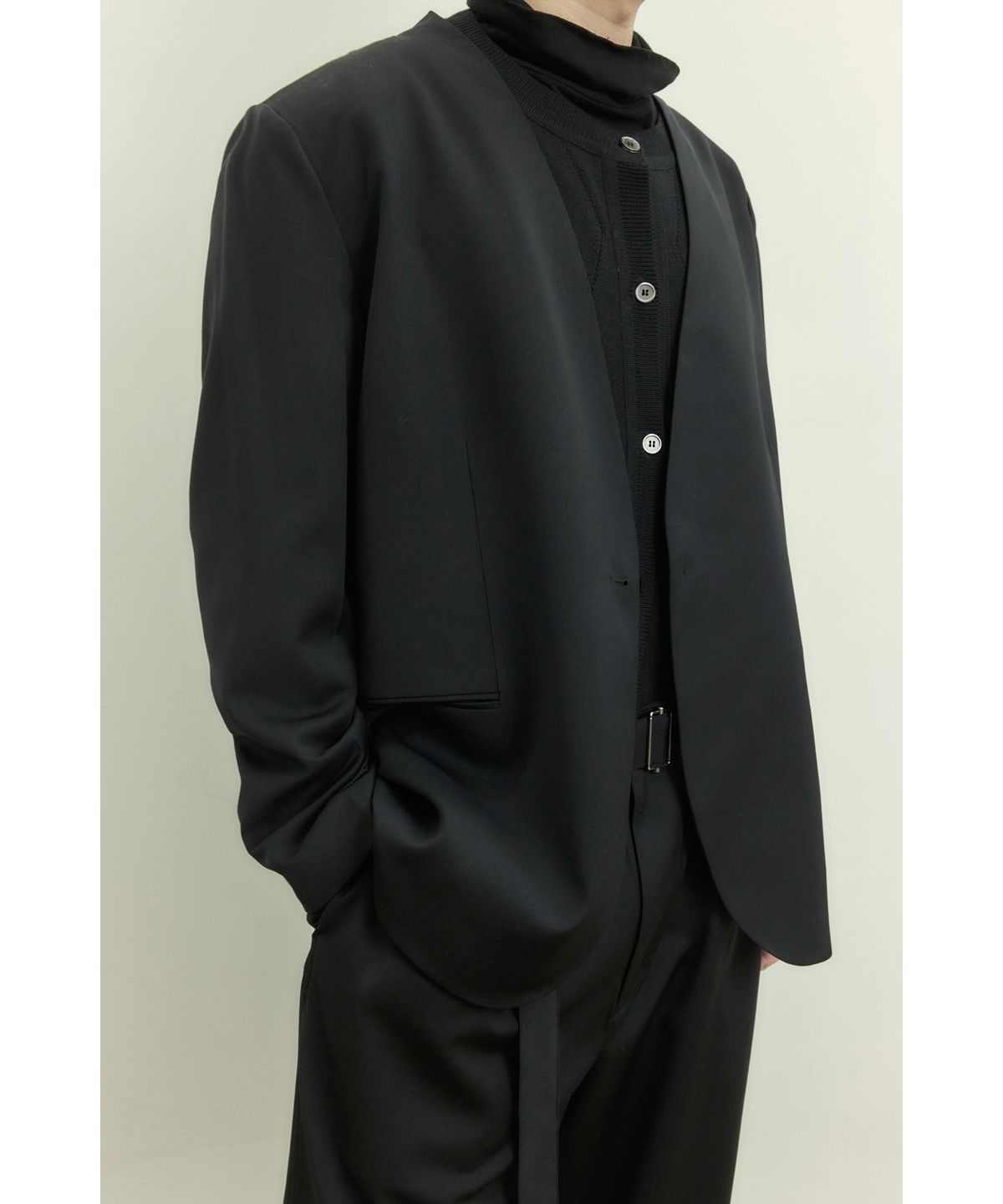 유스(YOUTH) Collarless Jacket - Black