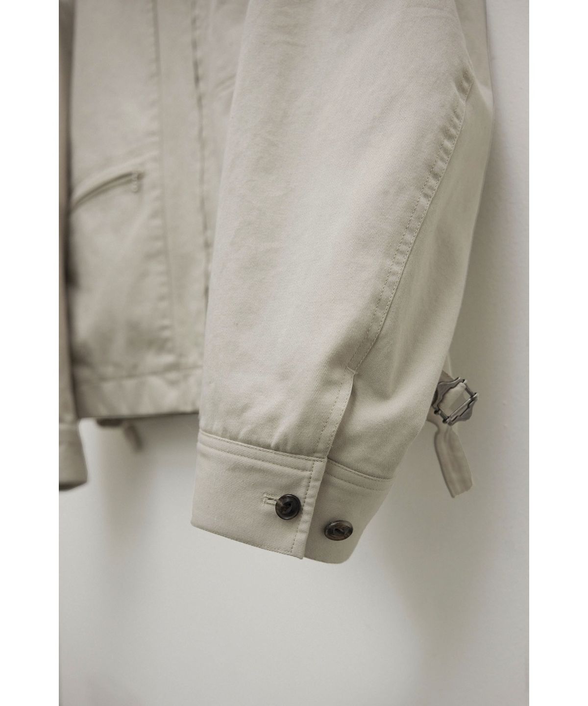 유스(YOUTH) Cropped Zip Blouson - Light Beige