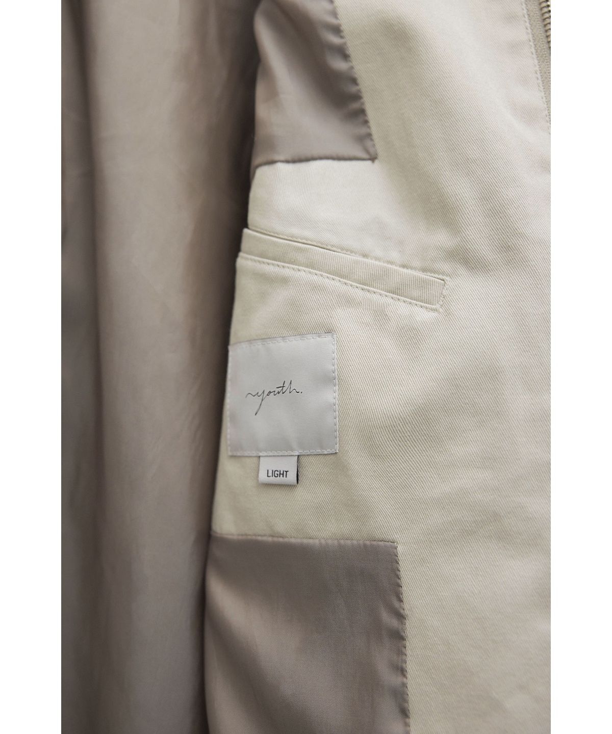 유스(YOUTH) Cropped Zip Blouson - Light Beige
