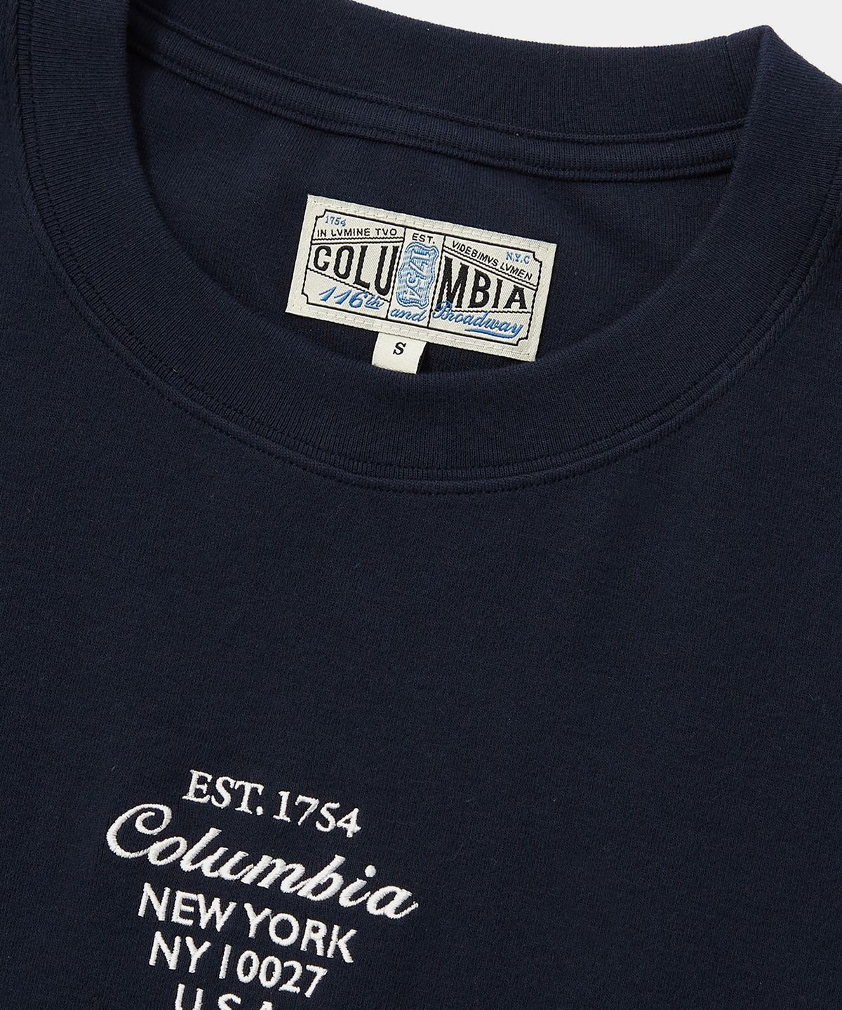 컬럼비아 유니버시티(COLUMBIA UNIVERSITY) CU BIG SCRIPT WOMEN CROP S/S T-SHIRTS 크라운네이비