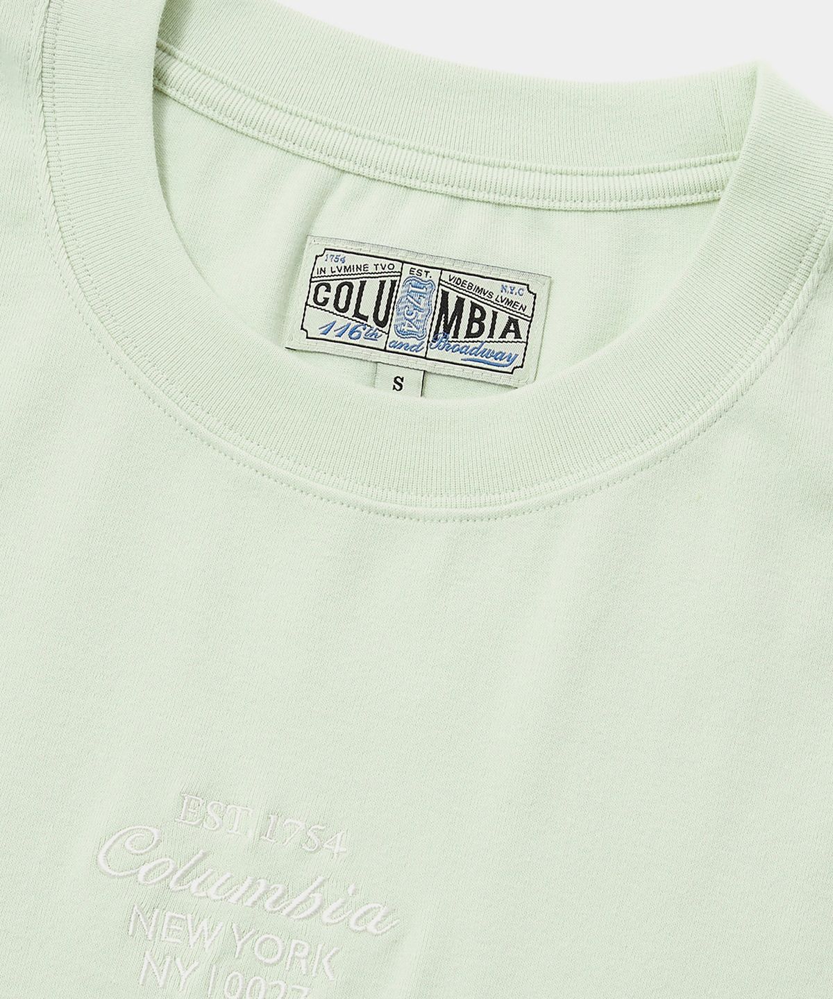 컬럼비아 유니버시티(COLUMBIA UNIVERSITY) CU BIG SCRIPT WOMEN CROP S/S T-SHIRTS 더스트민트