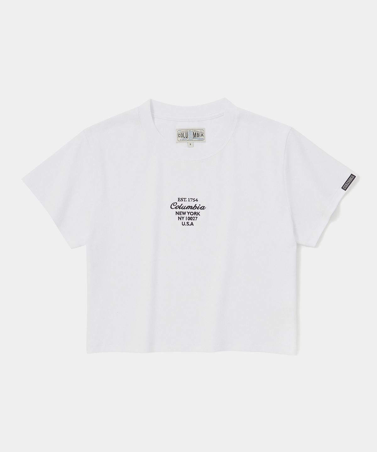 컬럼비아 유니버시티(COLUMBIA UNIVERSITY) CU BIG SCRIPT WOMEN CROP S/S T-SHIRTS 화이트