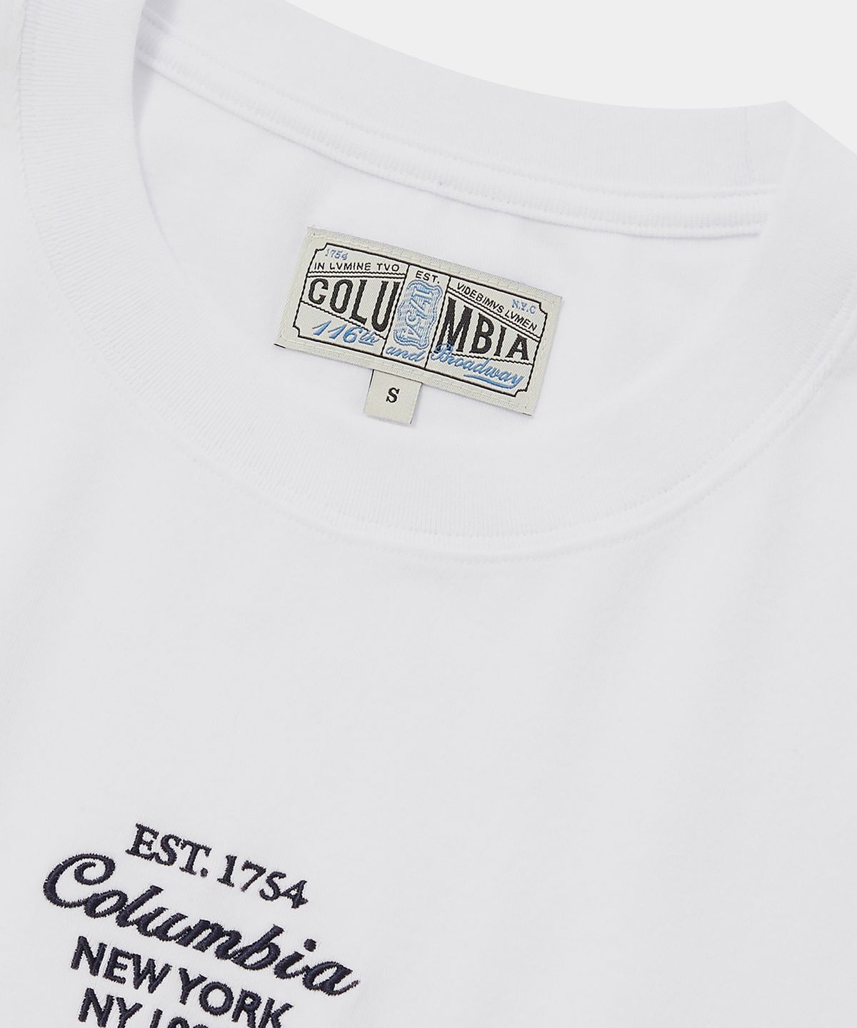 컬럼비아 유니버시티(COLUMBIA UNIVERSITY) CU BIG SCRIPT WOMEN CROP S/S T-SHIRTS 화이트