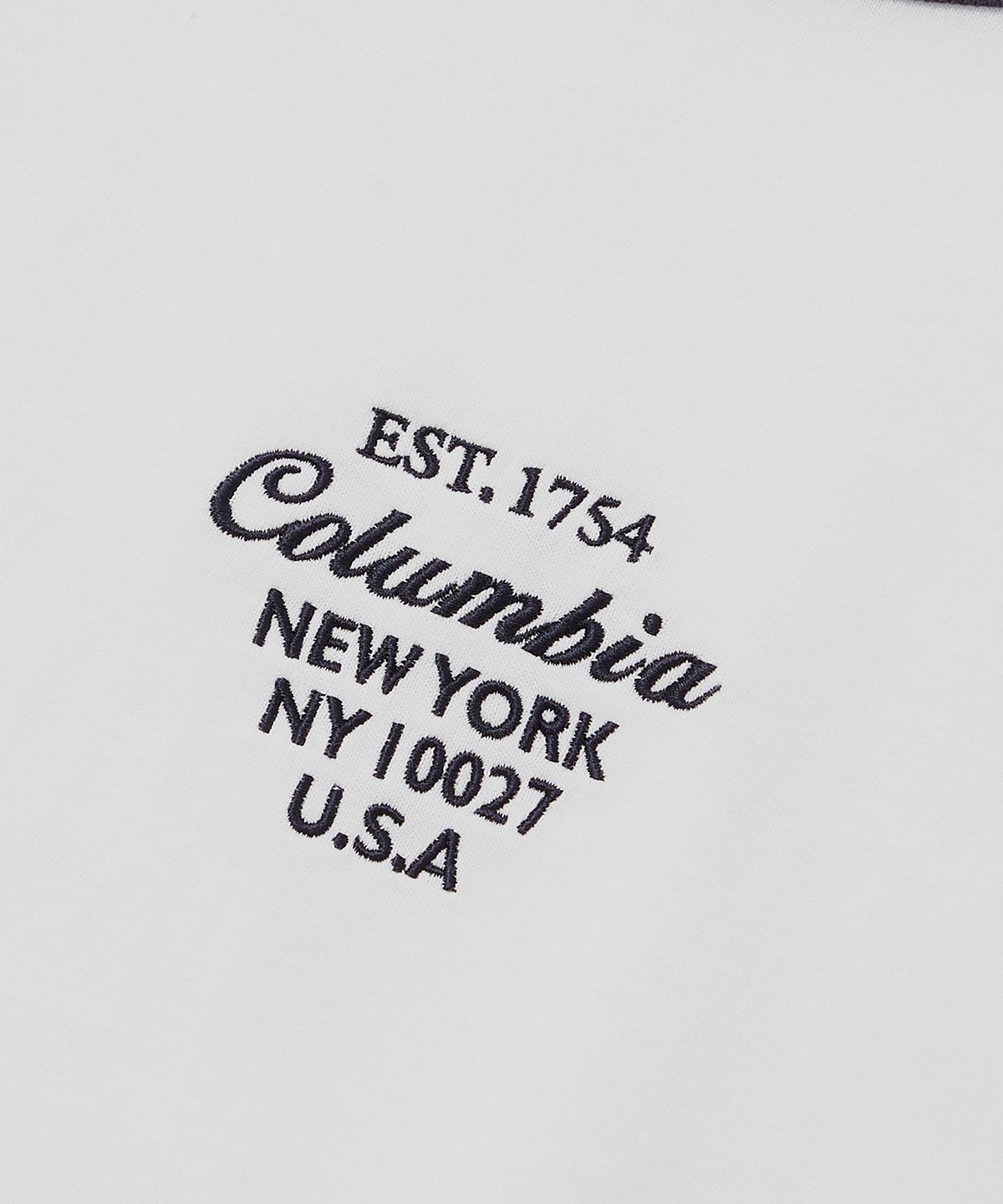 컬럼비아 유니버시티(COLUMBIA UNIVERSITY) CU BIG SCRIPT WOMEN S/S RINGER T-SHIRTS 화이트