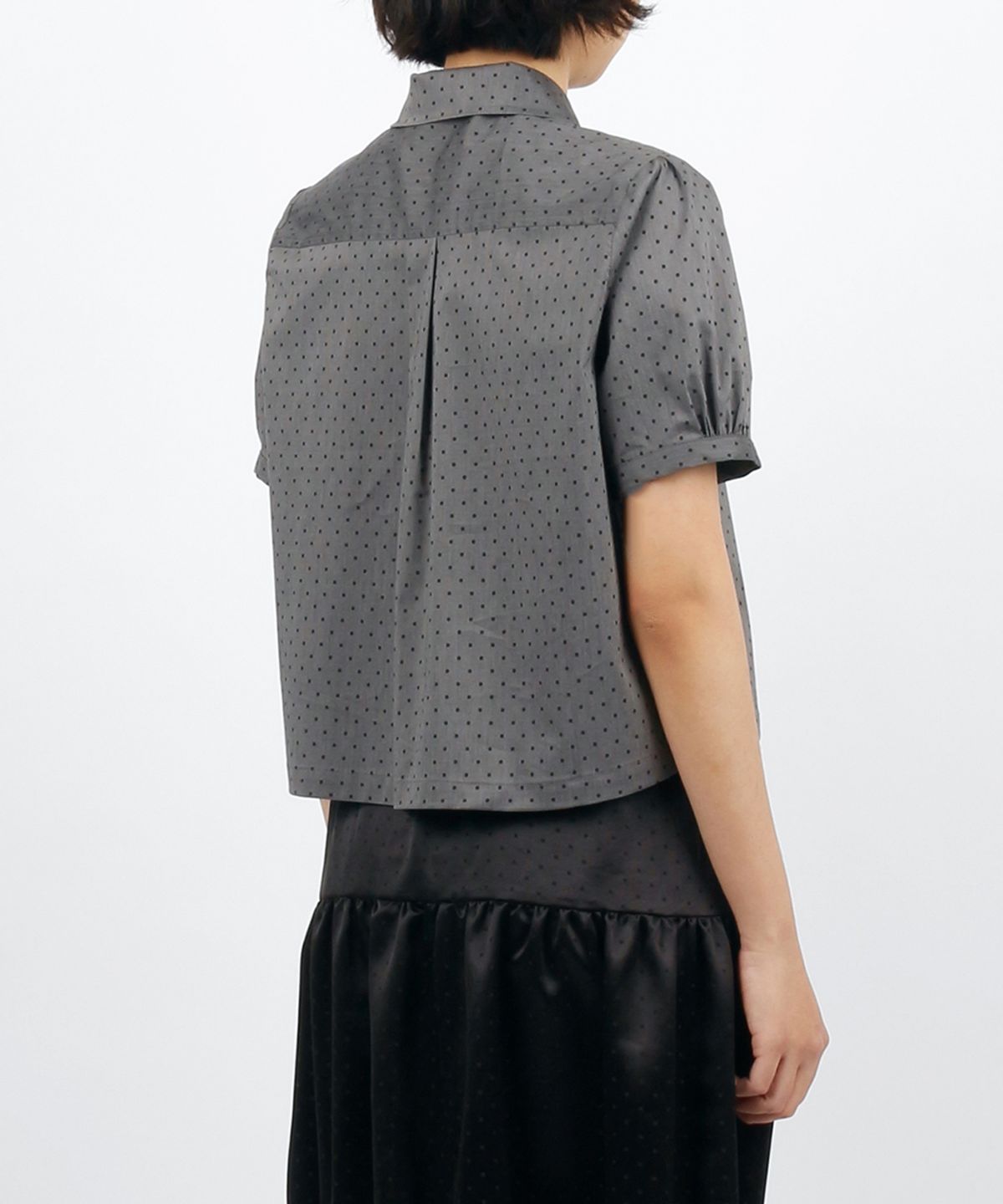 써넥트(SUNNECT) P.D. Round Collar S/S Shirt - Charcoal
