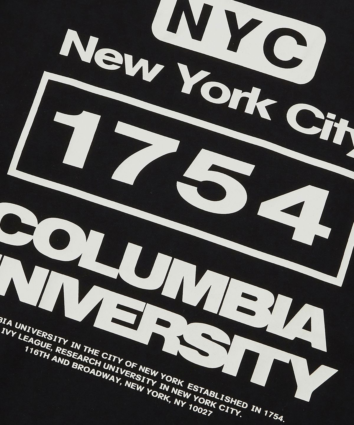 컬럼비아 유니버시티(COLUMBIA UNIVERSITY) B/S NYC 1754 S/S T-SHIRTS 블랙
