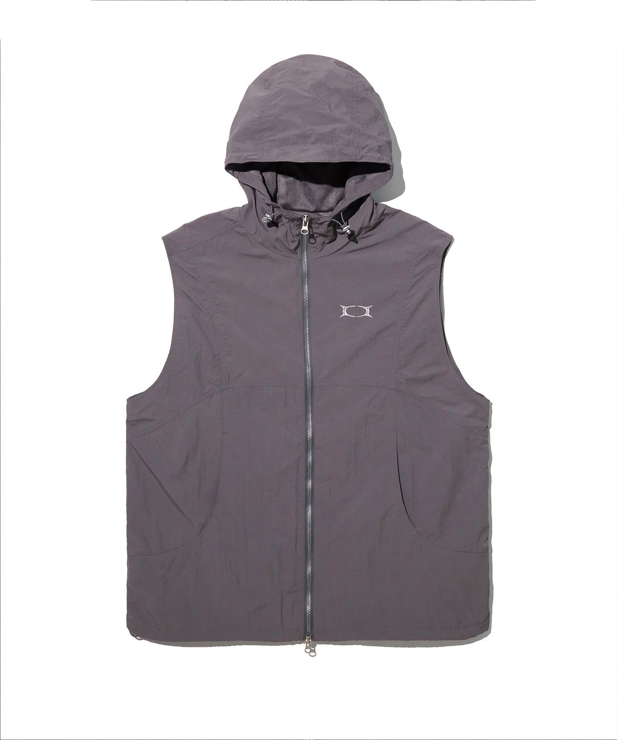 크리틱(CRITIC) GLOSSY HOOD VEST LIGHT GREY
