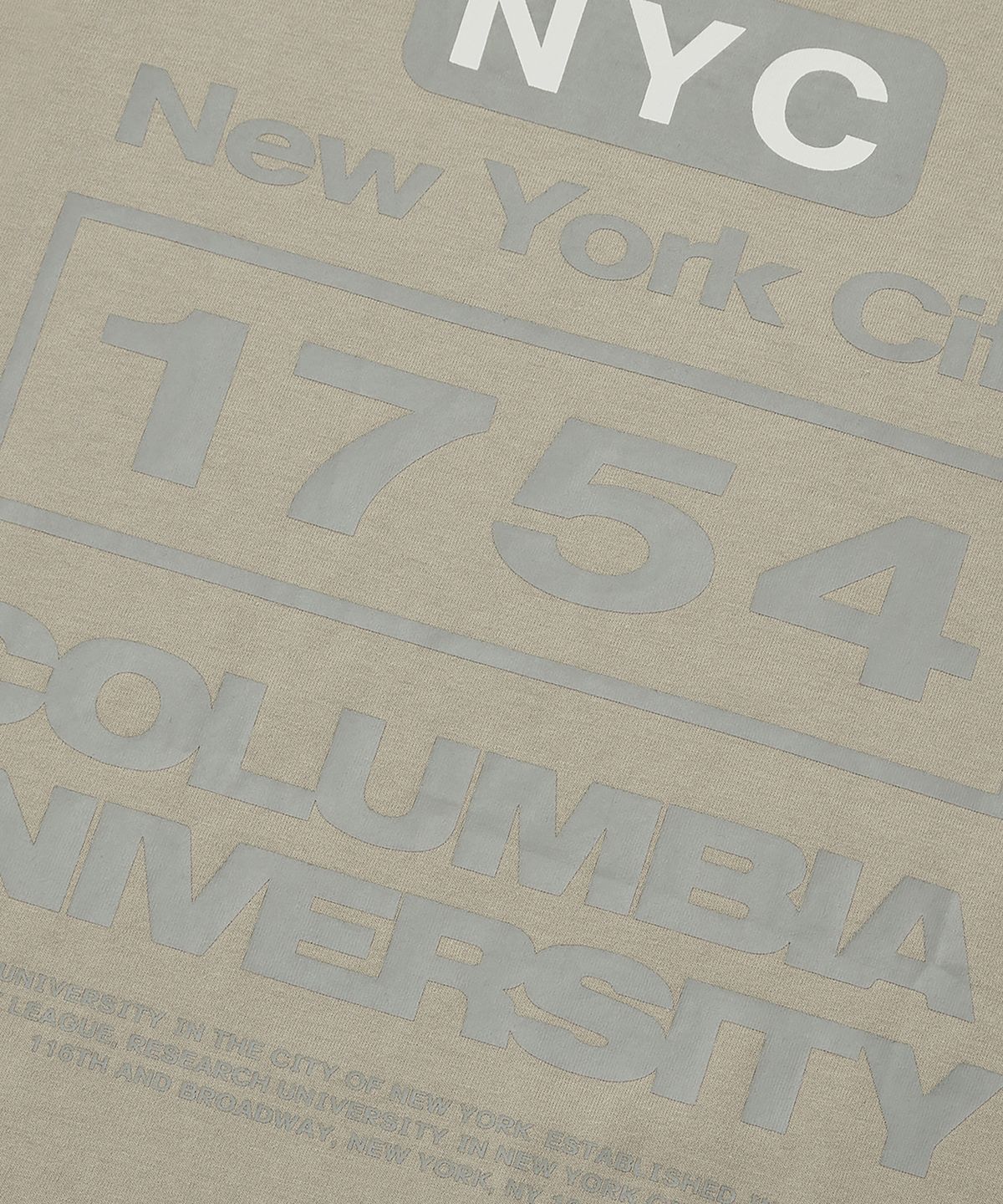 컬럼비아 유니버시티(COLUMBIA UNIVERSITY) B/S NYC 1754 S/S T-SHIRTS 내추럴베이지