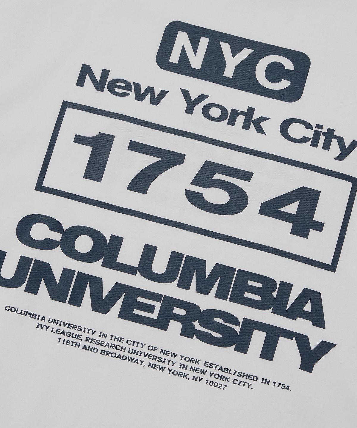 컬럼비아 유니버시티(COLUMBIA UNIVERSITY) B/S NYC 1754 S/S T-SHIRTS 화이트