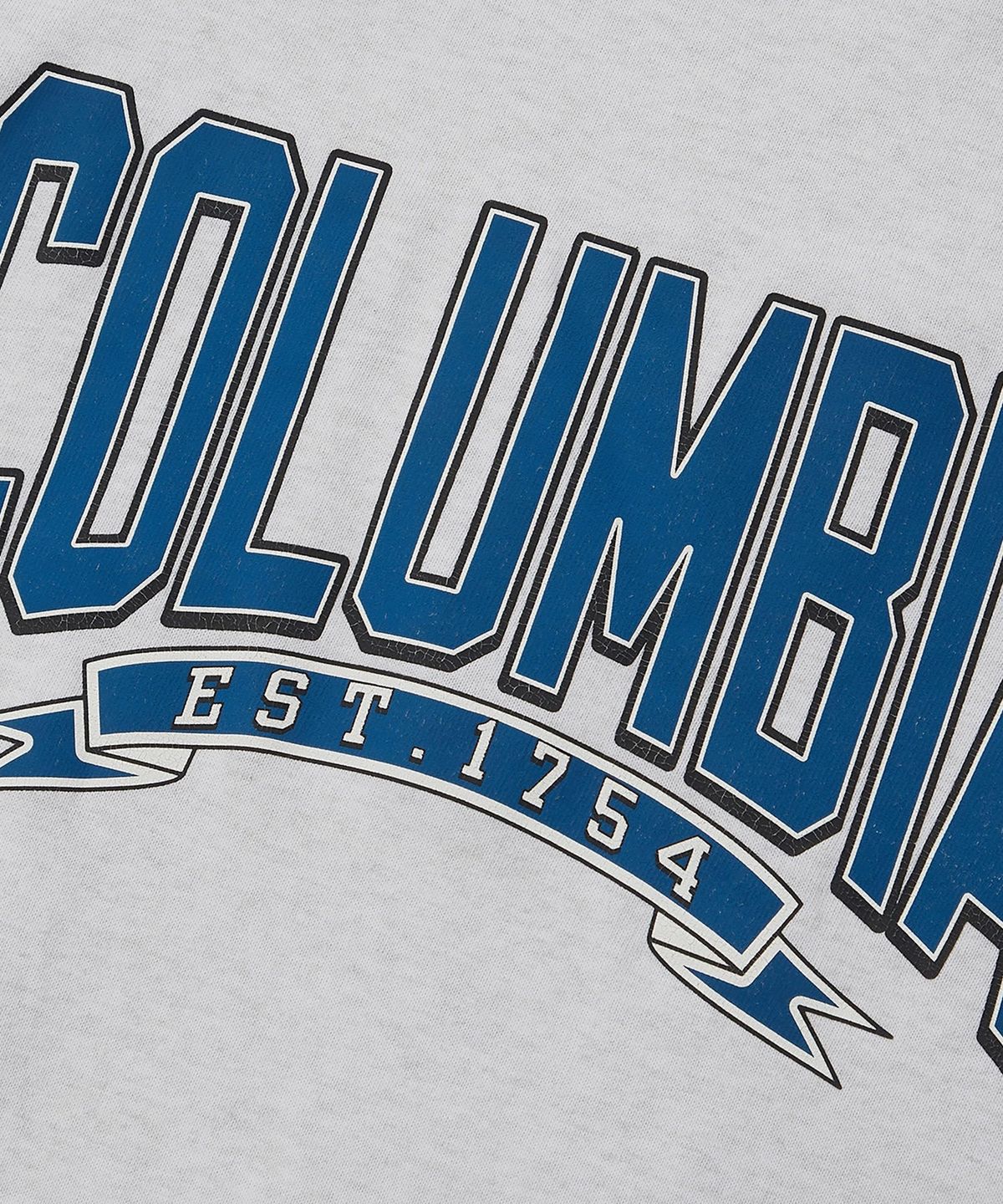 컬럼비아 유니버시티(COLUMBIA UNIVERSITY) CU 80S VINTAGE CRACK LOGO S/S T-SHIRTS 라이트멜란지