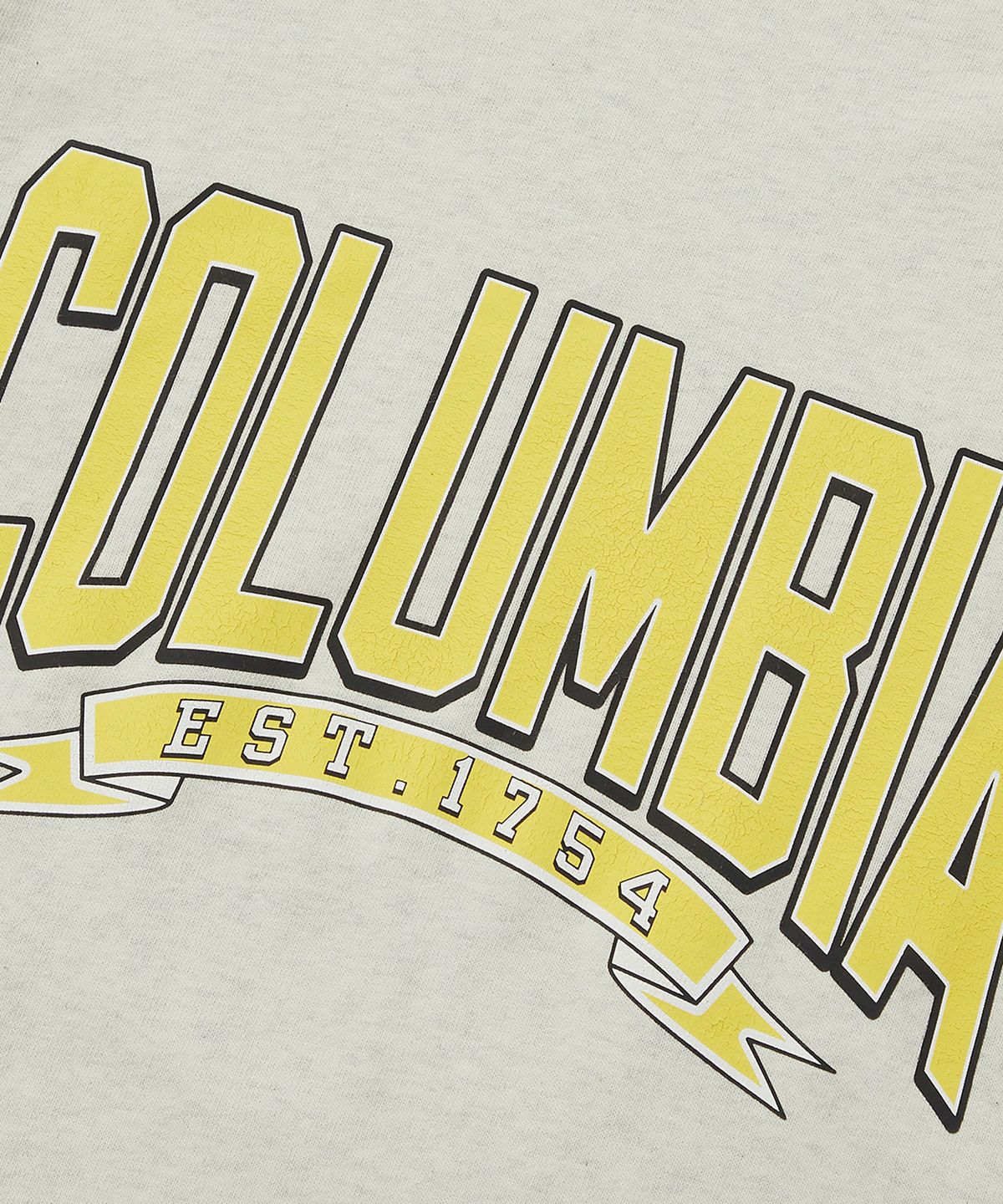 컬럼비아 유니버시티(COLUMBIA UNIVERSITY) CU 80S VINTAGE CRACK LOGO S/S T-SHIRTS 오트밀