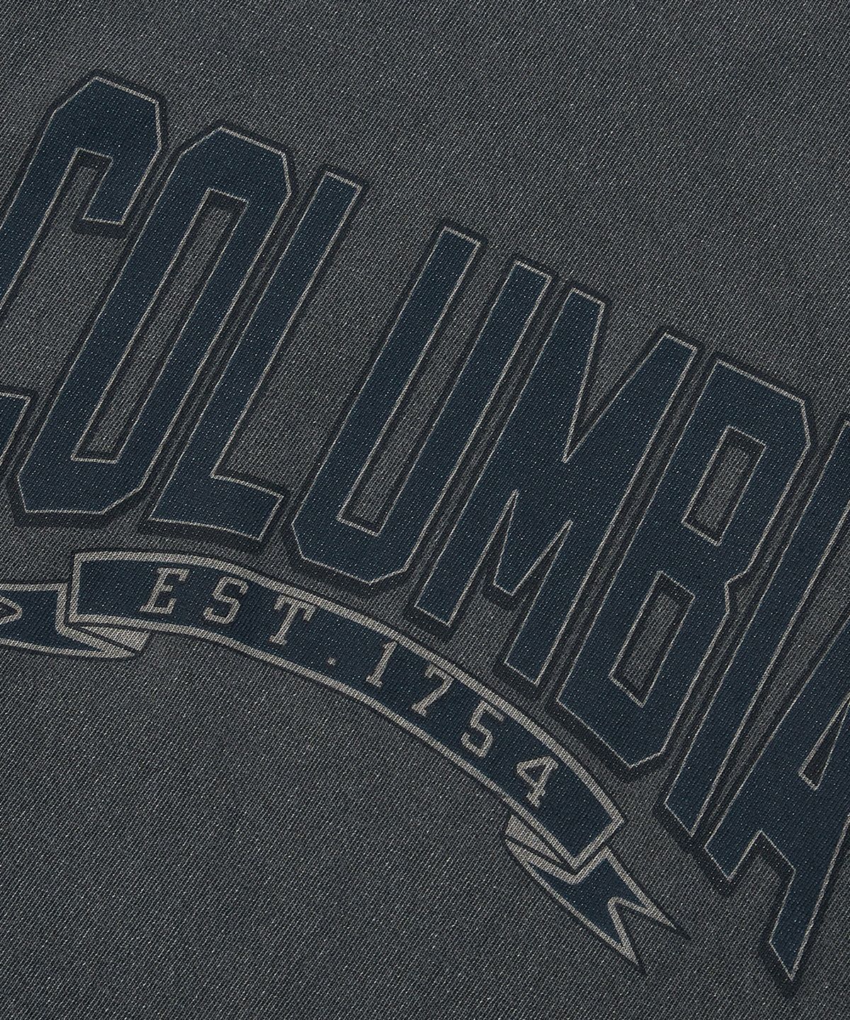컬럼비아 유니버시티(COLUMBIA UNIVERSITY) CU 80S VINTAGE CRACK LOGO GARAMENTS DYING S/S T-SHIRTS 차콜