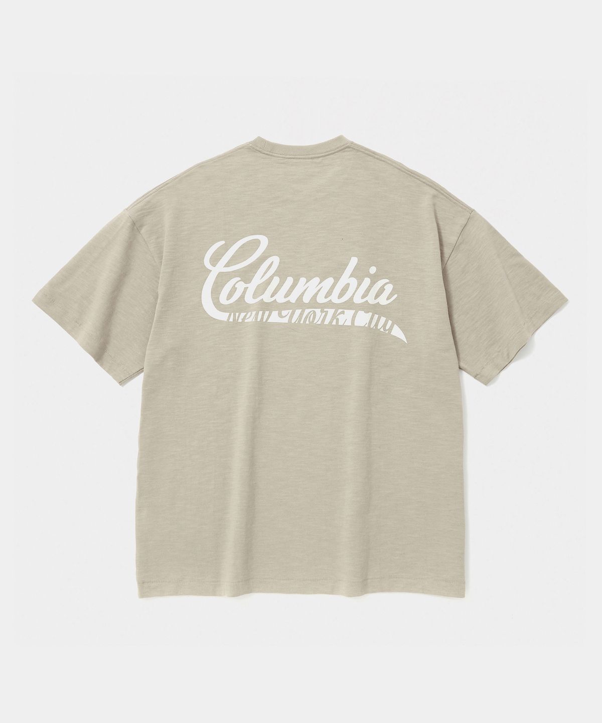 컬럼비아 유니버시티(COLUMBIA UNIVERSITY) CU BIG WAVE LOGO S/S T-SHIRTS 내추럴베이지