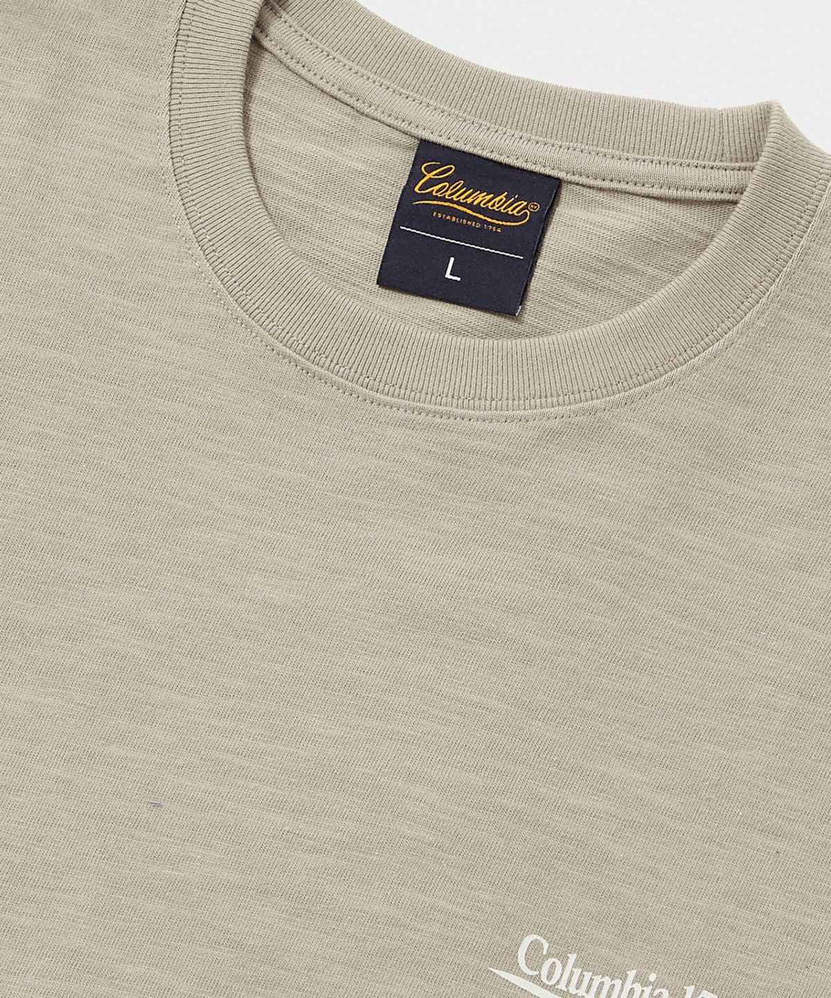 컬럼비아 유니버시티(COLUMBIA UNIVERSITY) CU BIG WAVE LOGO S/S T-SHIRTS 내추럴베이지