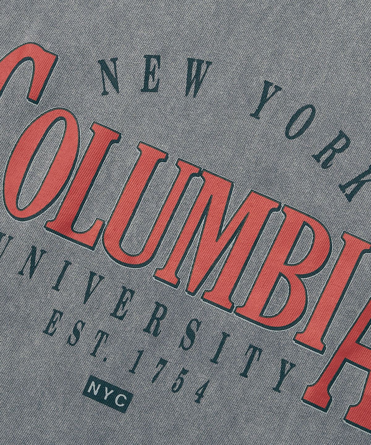 컬럼비아 유니버시티(COLUMBIA UNIVERSITY) CU VTG CRACK LOGO MINERAL WASHED S/S T-SHIRTS 그레이