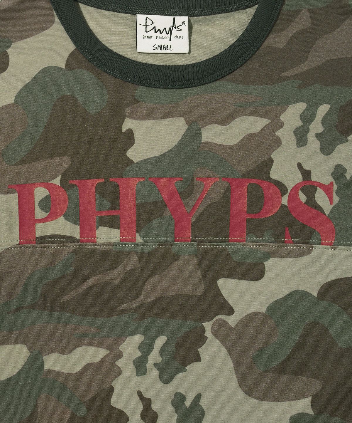 피지컬 디파트먼트(PHYSICAL DEPARTMENT) 우먼즈 절개 크롭 반팔티셔츠_카모
