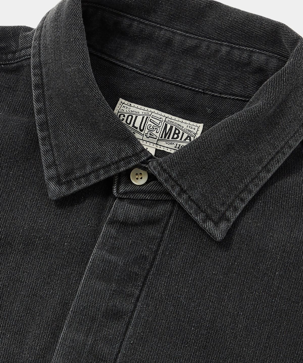 컬럼비아 유니버시티(COLUMBIA UNIVERSITY) COLUMBIA TRAJAN LABEL HIDDEN POCKET DENIM S/S SHIRTS 그레이데님