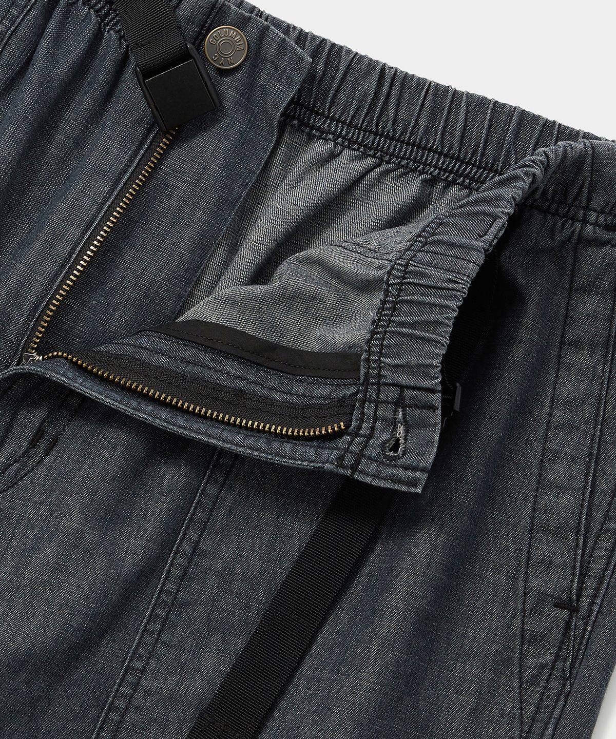컬럼비아 유니버시티(COLUMBIA UNIVERSITY) COLUMBIA TRAJAN LABEL BELTED DENIM SHORTS PANTS 블랙데님