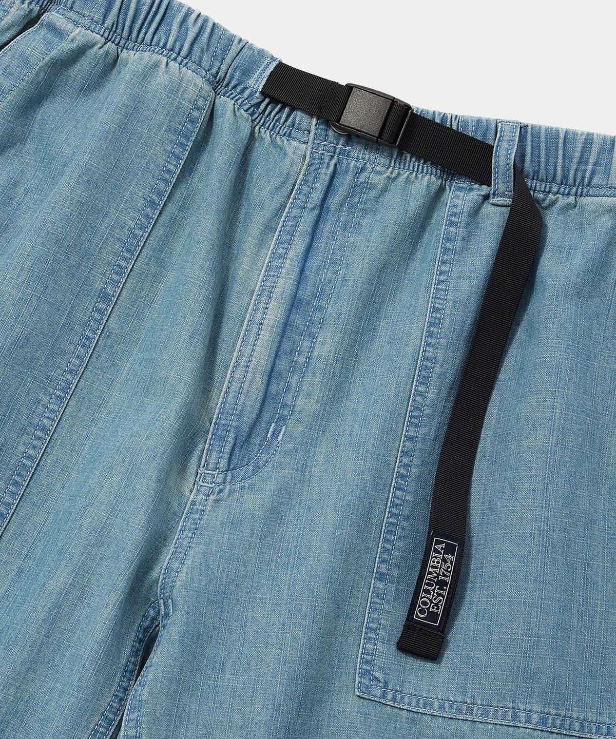 컬럼비아 유니버시티(COLUMBIA UNIVERSITY) COLUMBIA TRAJAN LABEL BELTED DENIM SHORTS PANTS 라이트데님