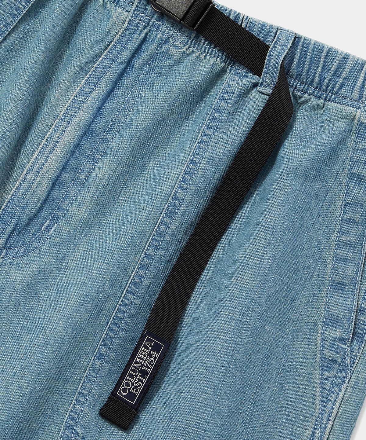 컬럼비아 유니버시티(COLUMBIA UNIVERSITY) COLUMBIA TRAJAN LABEL BELTED DENIM SHORTS PANTS 라이트데님