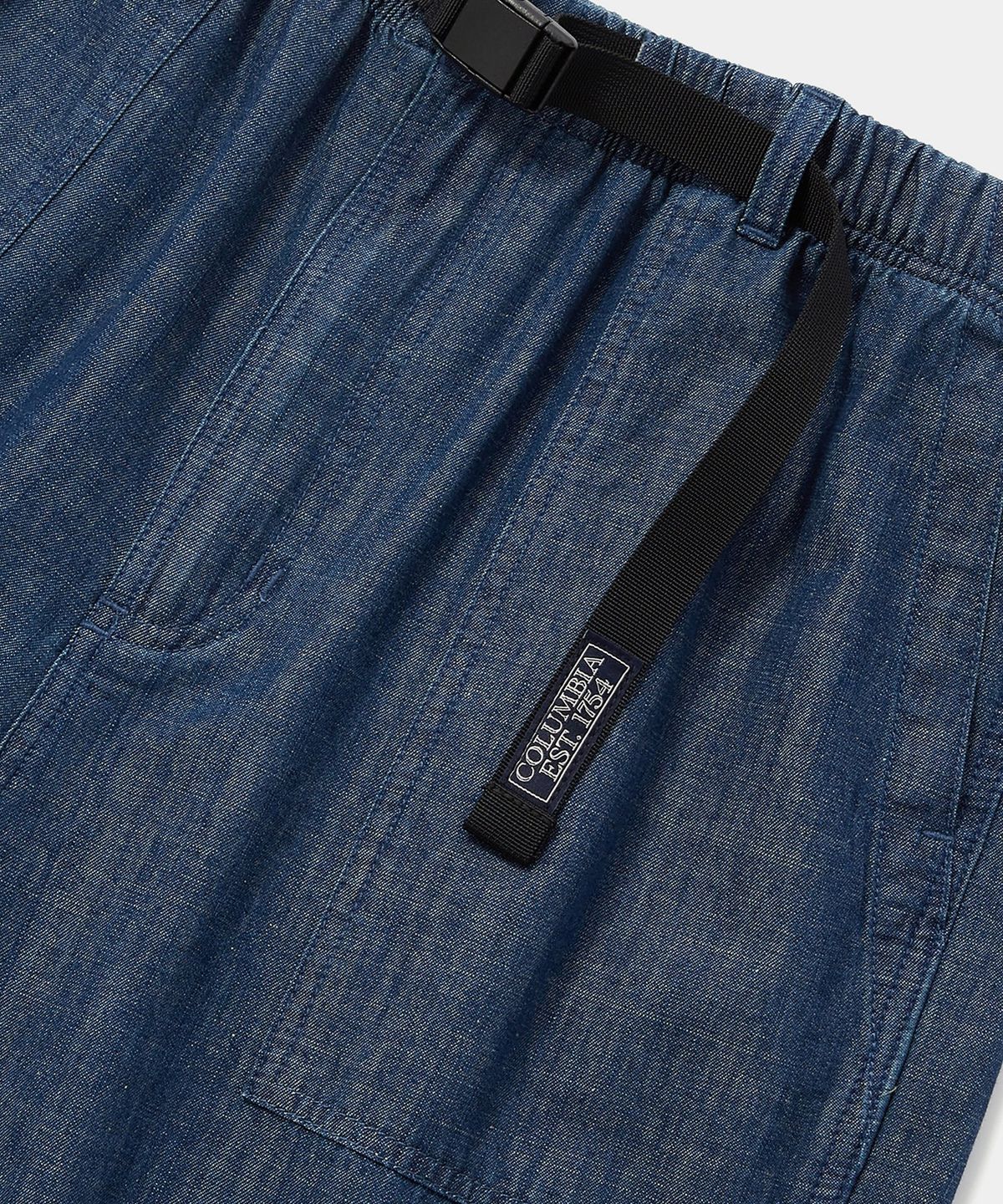 컬럼비아 유니버시티(COLUMBIA UNIVERSITY) COLUMBIA TRAJAN LABEL BELTED DENIM SHORTS PANTS 미드나잇데님