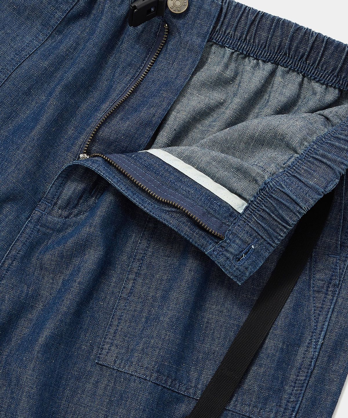 컬럼비아 유니버시티(COLUMBIA UNIVERSITY) COLUMBIA TRAJAN LABEL BELTED DENIM SHORTS PANTS 미드나잇데님