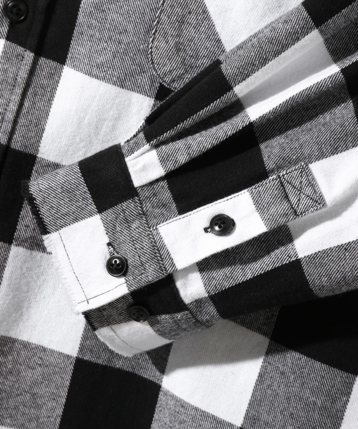 디미트리블랙(DIMITRI BLACK) VTG 컷오프 체크 셔츠_화이트&블랙