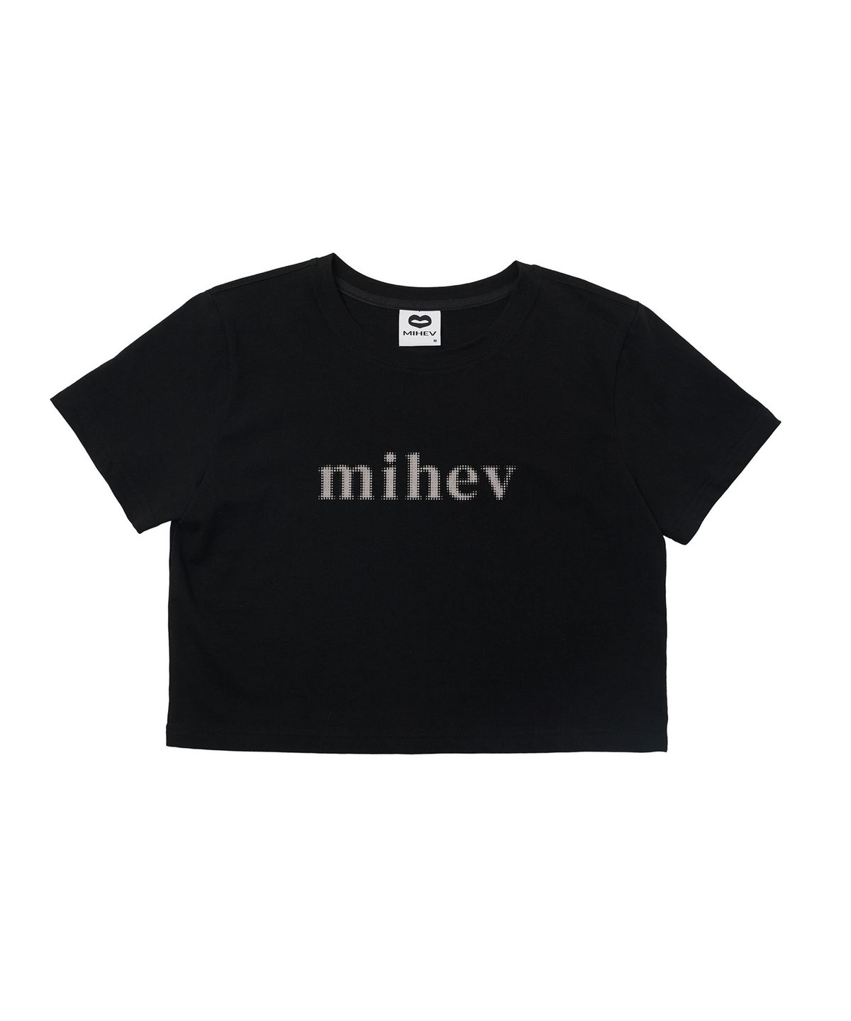 미헤브(MIHEV) 미헤브 그래픽 로고 크롭 티셔츠 블랙