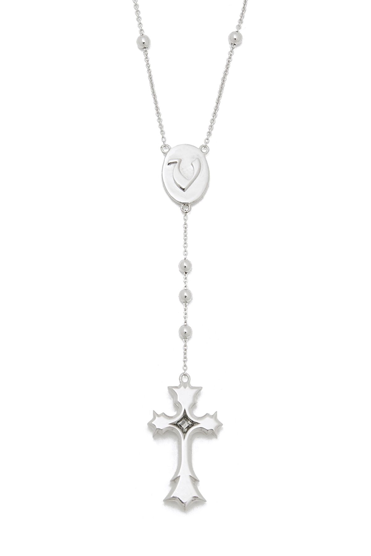 비바스튜디오(VIVASTUDIO) BLACK DIAMOND ROSARY NECKLACE [SILVER]