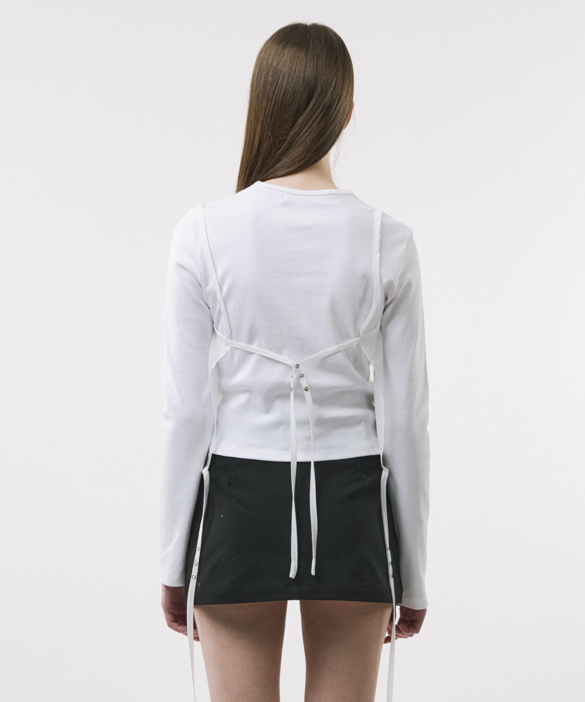 포더웨더(FOR THE WEATHER) 오간자 레이어드 뷔스티에 (화이트)