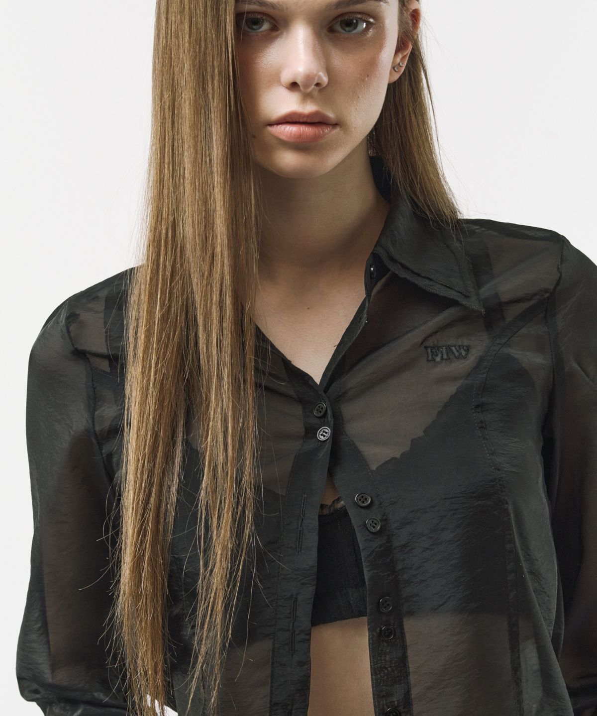 포더웨더(FOR THE WEATHER) 시어 레이어드 셔츠 (블랙)