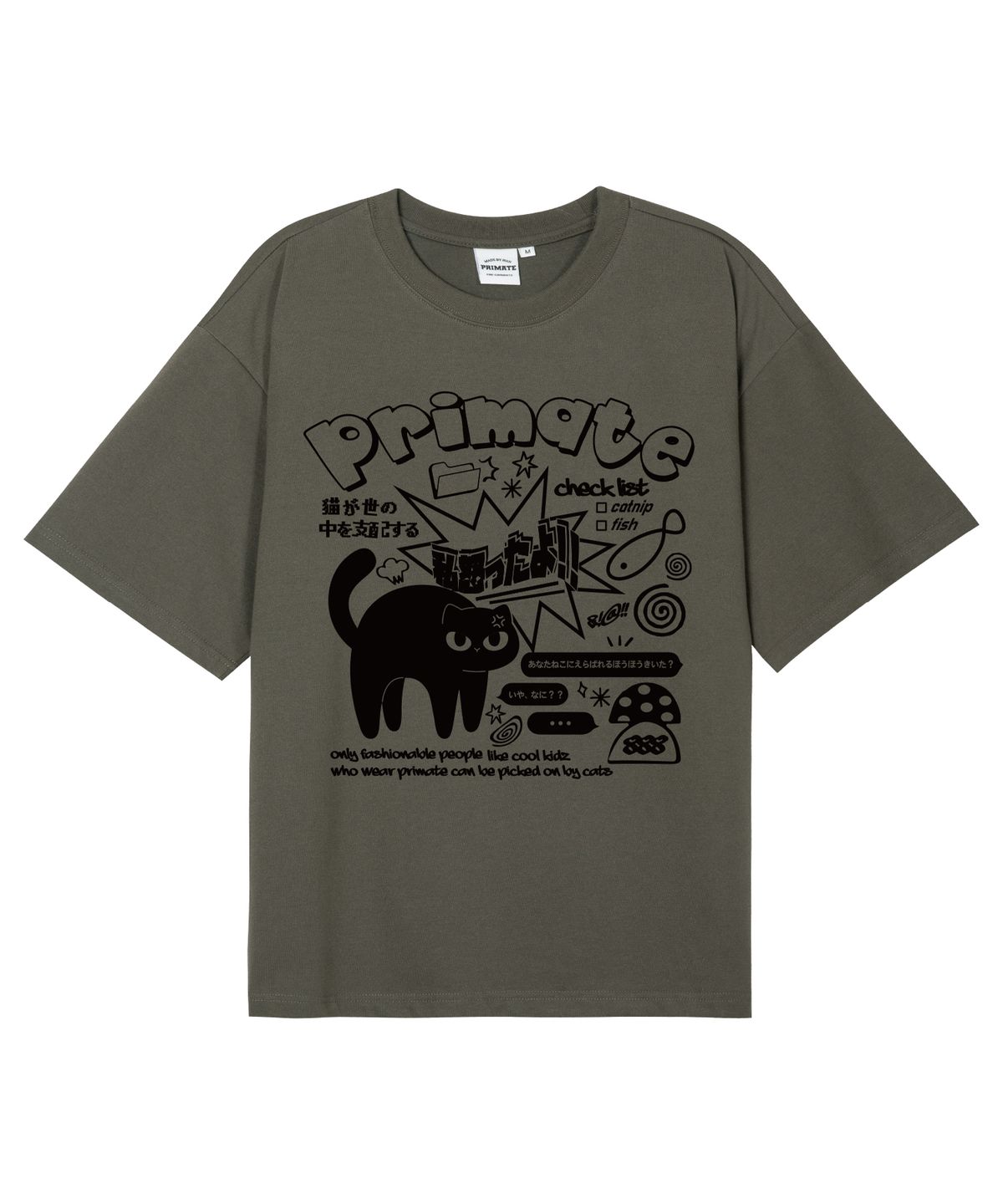 프라임에이트(PRIMATE) MAD CAT 오버핏 반팔티셔츠 11 COLORS