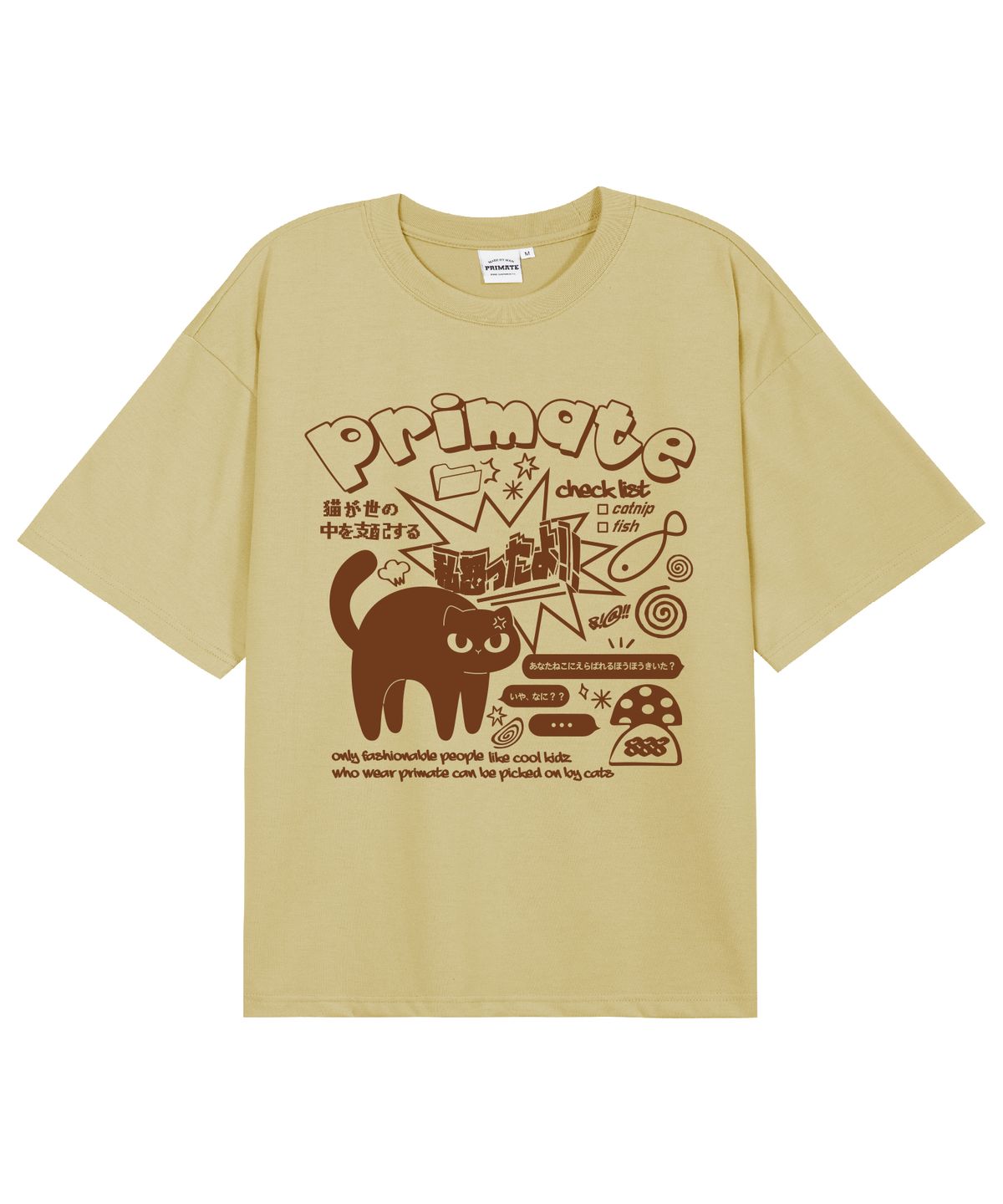 프라임에이트(PRIMATE) MAD CAT 오버핏 반팔티셔츠 11 COLORS