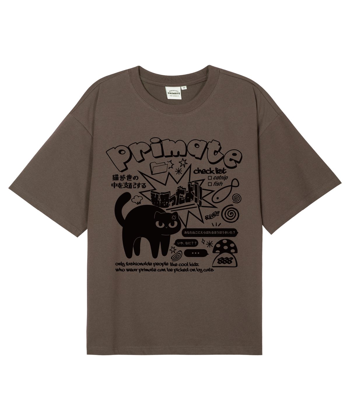 프라임에이트(PRIMATE) MAD CAT 오버핏 반팔티셔츠 11 COLORS