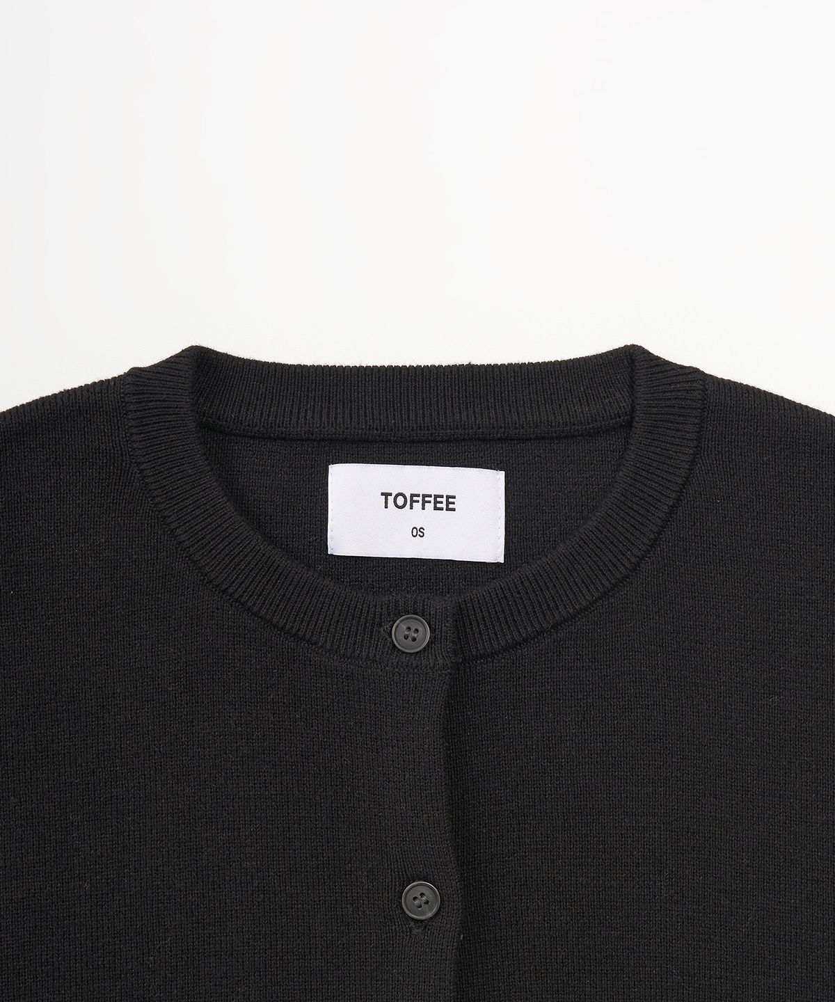 토피 우먼(TOFFEE WOMEN) W 이븐 라운드 코튼 가디건  (BLACK)