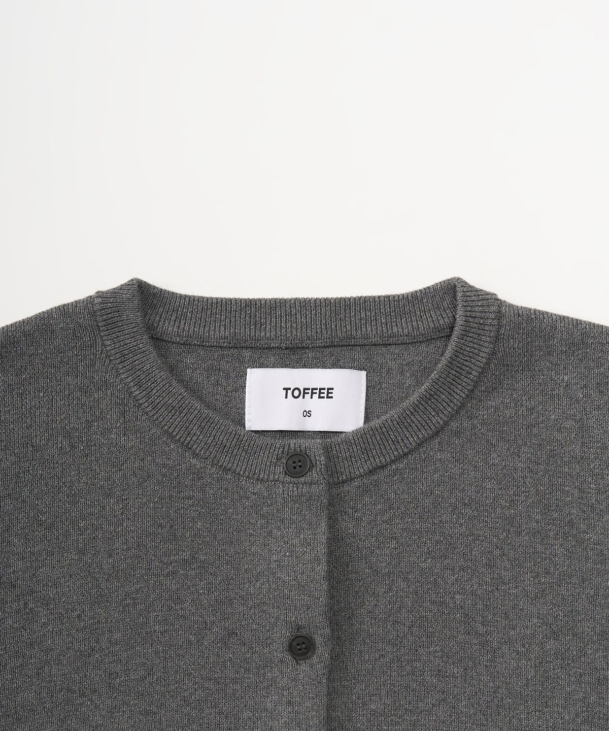 토피 우먼(TOFFEE WOMEN) W 이븐 라운드 코튼 가디건  (GREY)