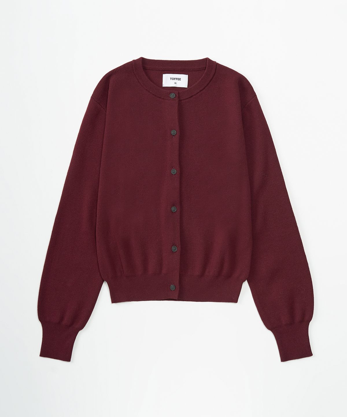 토피 우먼(TOFFEE WOMEN) W 이븐 라운드 코튼 가디건  (DARK RED)
