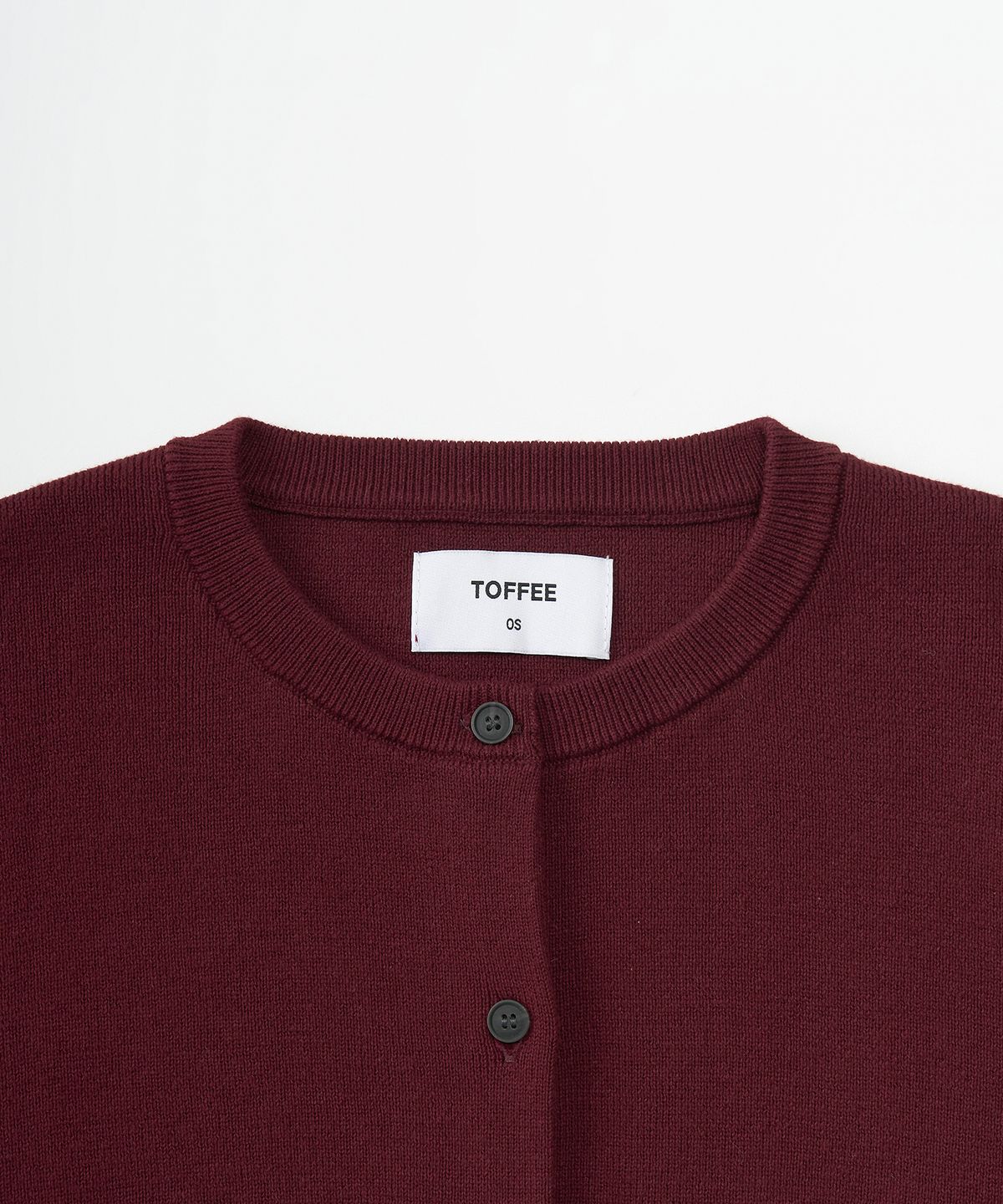 토피 우먼(TOFFEE WOMEN) W 이븐 라운드 코튼 가디건  (DARK RED)